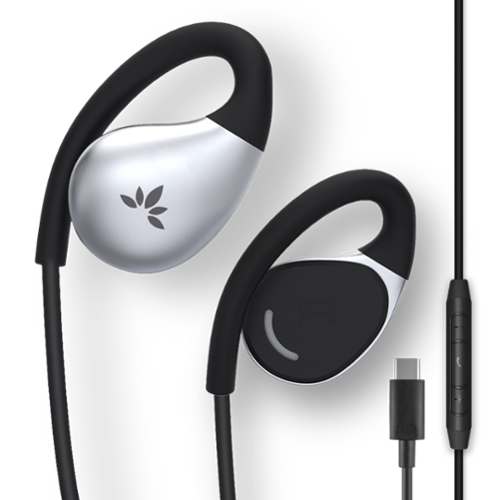 Avantree - Resolve C191-L(Large) – USB-C Wired Open-Ear Earbuds w/Mic & Over-Ear Hook-Front_Standard 