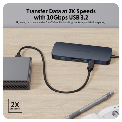 Hyper Drive Next​ 10 Port USB-C Hub, 4K HDMI, Ethernet, 2 USB-C, 2 USB-A, microSD/SD, travel dock for MacBook/PC - Midnight Blue WHERE TO BUY