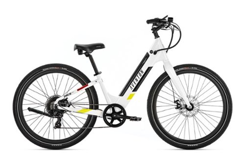 Aventon - Pace 350.2 Step-Through Ebike w/ 40 mile Max Operating Range and 20 MPH Max Speed - Medium/Large - Ghost White-Front_Standard 