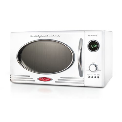Nostalgia - 0.9 cu. ft. 800-Watt Retro Microwave Oven - White-Front_Standard 
