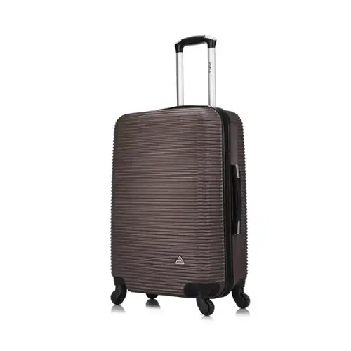 Front. InUSA - Royal lightweight hardside Spinner Luggage 24" - BROWN.