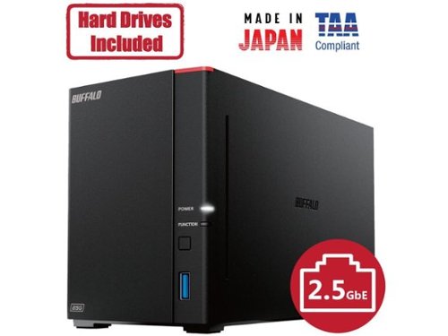 Buffalo Technology - BUFFALO LinkStation 720 2-Bay Professional Network Storage 8TB (2x4TB) with Hard Drives Included - Black-Front_Standard 