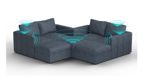 Lovesac - 7 Seats + 8 Sides Rained Chenille & Standard Foam with 10 Speaker Immersive Sound + Charge System