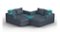 Lovesac - 7 Seats + 8 Sides Vintage Blue Rained Chenille & Standard Foam with 8 Speaker Immersive Sound + Charge System - Vintage Blue-Angle_Standard