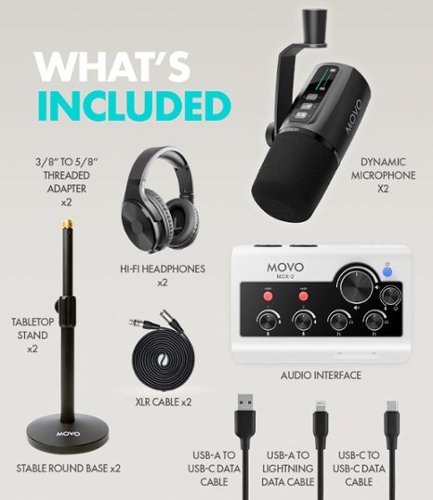 MOVO Podcast Equipment Bundle for iPhone & Android with Audio