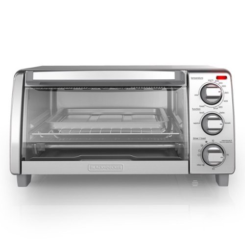 Black+Decker - Stainless Steel Toaster Oven 9.33 in. H X 11.97 in. W X 17.2 in. D - Silver-Front_Standard 