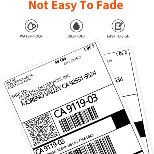 JADENS Thermal shipping label in Roll - White WORLDWIDE DELIVERY