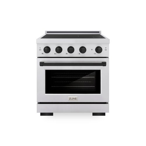 ZLINE - Autograph 30 in. 4.2 cu. ft. Paramount Freestanding Induction Range with 4 Burners and Electric Oven w/ Black Accents - Stainless Steel