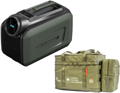 Cybertake - Portable Air Outdoor Conditioner, 3-in-1 AC Unit, Noise ≤55dB, Dehumidifier & Fan Quick Cooling for Camping Tent/RVs - Olive Green