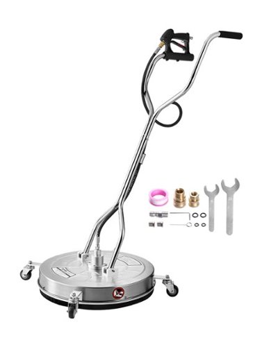 VEVOR - 24" Pressure Washer Surface Cleaner, Stainless Steel Pressure Washer Attachments with 4 Wheels, 4000 Max PSI - Silver-Front_Standard 