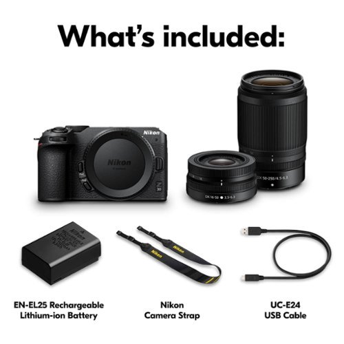 Nikon Z 30 4K Mirrorless Camera 2-Lens Kit with NIKKOR Z DX 16-50mm f/3.5-6.3 VR and NIKKOR Z DX 50-250mm f/4.5-6.3 VR Lenses - Black BUY ONLINE