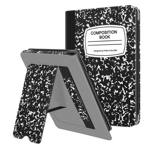 Kitcheniva - PU Leather Stand Case For 6 Inch All New Kindle 11th Gen 2024 2022 Black White - Black and White-Front_Standard 