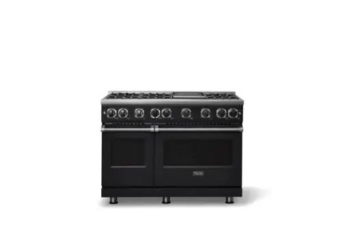 Front. Viking - 48"W. 7.3 Cu. Ft. Freestanding Sealed 6 Burner Gas Range/Griddle  - Onyx - Onyx.