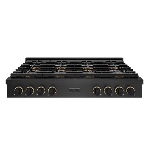 ZLINE - Designer 48 in. 8 Burner DuoPro Gas Rangetop in Black Satin Steel with Black and Bronze Accents (PSRTBSZ-48-MBCB) - Black Satin Stainless Steel