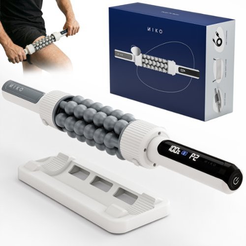 Miko - Swift Hands-Free Rolling Percussive Massager for Muscle Recovery, Tension Relief, and Relaxation - White-Front_Standard 
