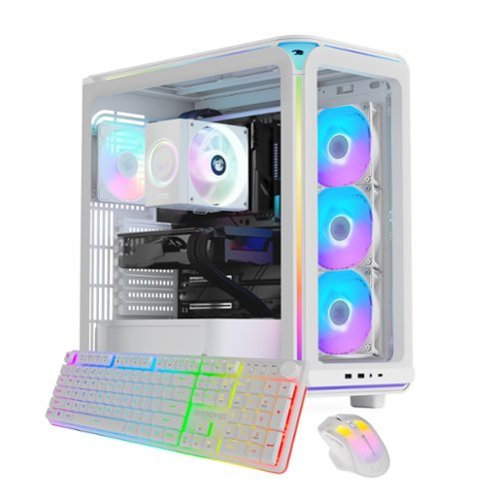 iBUYPOWER - Element Gaming Desktop PC - AMD Ryzen 5 8400F, AMD Radeon RX 6500XT 4GB, 16GB DDR5 RGB, 1TB NVMe SSD - White-Front_Standard 