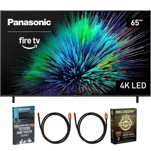 Panasonic 65" Fire TV 4K LED  
DecoGear CPS Bundle  
26 Month Premium Protection Plan  
Exclusive Deco Gear HDMI Cables  
Television Home Theater Essentials