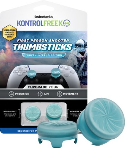 KontrolFreek - Frozen Inferno Edition FPS Thumbsticks for Gaming Controllers - PlayStation 5 and PlayStation 4 - Blue