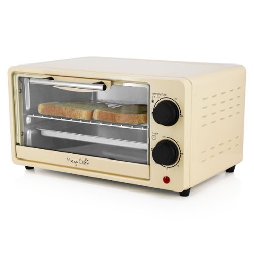 MegaChef - 9.5 Quart Electric Counter Top Toaster Oven - Cream-Front_Standard 