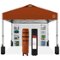 Best Choice Products - 10x10ft Easy Setup Pop Up Canopy, Portable Tent w/ Side Wall, 1-Button Push, Case - Rust-Front_Standard