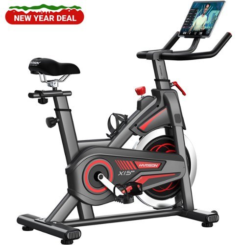 HARISON - Exercise Bike 350 lb Capacity, Magnetic Stationary Bike for Home with Bluetooth (BBX15) - Black-Front_Standard 