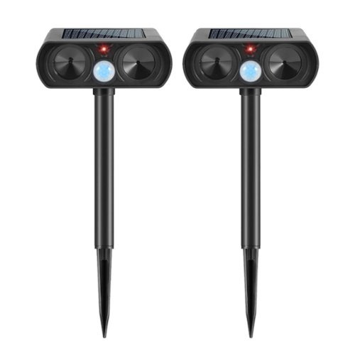 2-Pack Solar Ultrasonic Animal Repellent – Outdoor Motion Sensor Pest Deterrent, Waterproof & Rechargeable-Front_Standard 