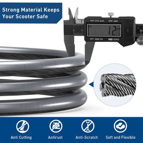 HiBoy Bike Lock, 3.3 Feet Bike Cable Locks - Black - Silver BUY IN EUROPE
