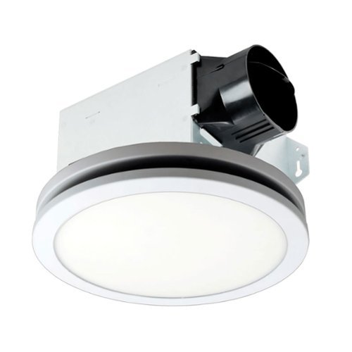 Delta Breez - Integrity 100 CFM Exhaust Fan, LED Edge-Lit Flat Round Panel - White-Front_Standard 