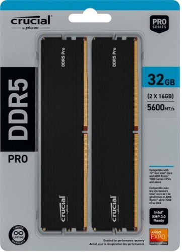 Crucial Pro 64GB (2x32GB) DDR5 5600MHz C46 UDIMM Desktop Memory - Black BUY IN QATAR