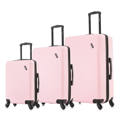 DUKAP - Discovery Lightweight Hardside Spinner 3 Piece Luggage Set 20"/24"/28" - Pink-Front_Standard 