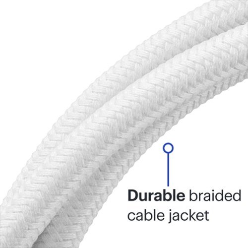 Best Buy essentials™ 10’ Lightning to USB Braided Charge-and-Sync Cable - White HOW TO BUY
