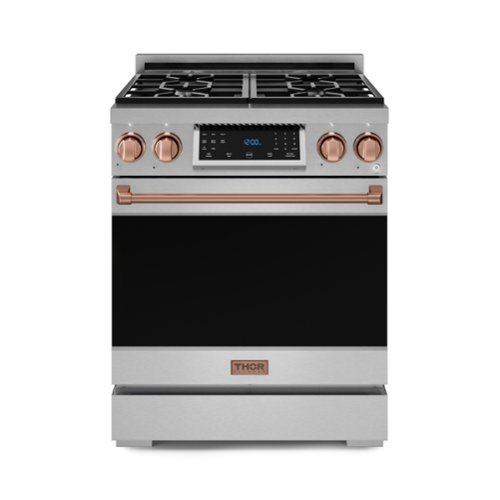 Gordon Ramsay Series by Thor Kitchen 4.55 Cu. Ft Freestanding Liquid Propane Gas Range with Rose Gold Hardware - Stainless Steel-Front_Standard 