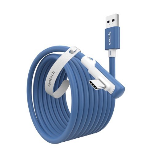 Syntech - VR Link Cable 16 FT Compatible with Oculus/Meta Quest 3/3S, and PC/SteamVR, USB 3.0 to USB C Cable for VR Headset - Blue-Front_Standard 