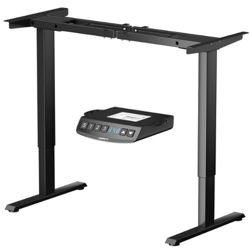 Costway - Electric Adjustable Standing up Desk Frame Dual Motor w/Controller - Black-Front_Standard 