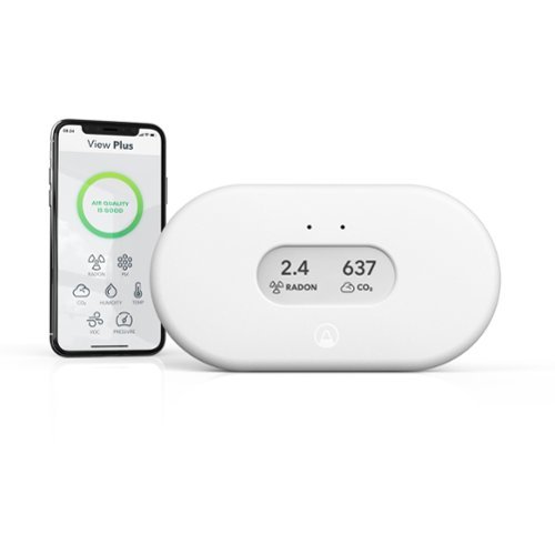 Airthings View Plus Air Quality/Radon/Carbon Dioxide/Temperature/Humidity with Alexa and Google Assistant - Matte White INTERNATIONAL SHIPPING