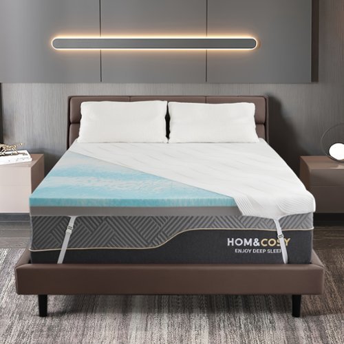 Vipbear - 3 Inch Short Queen Firm Mattress Topper with Ice Silk Cover Premium Cooling Gel - Gray-Front_Standard 