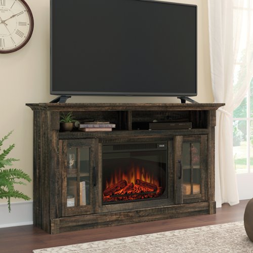 Sauder - Media Fireplace - Carbon Oak-Front_Standard 