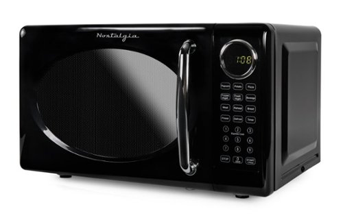 Nostalgia - Retro 0.7 cu. ft. 700-Watt Countertop Microwave - Black-Front_Standard 