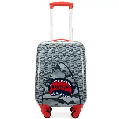 Front. Nautica - 18" Airline Approved Carry-on Suitcase - Shark Attack.