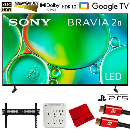 Sony - BRAVIA 2 II 65 inch 4K HDR Smart LED Google TV (2025) with Accessories Bundle-Front_Standard 
