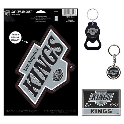 WinCraft - Los Angeles Kings 4-Pack Key Rings and Magnets Set - Multicolor-Front_Standard 