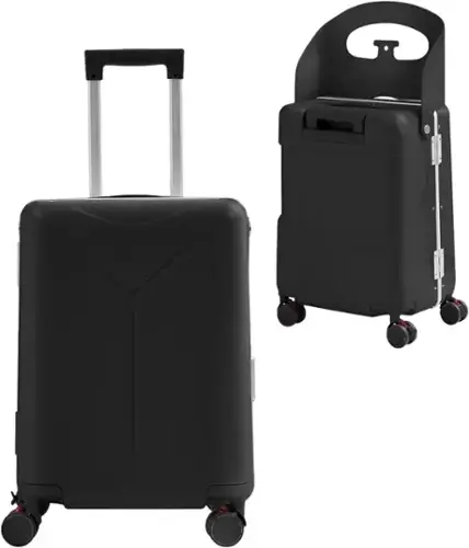 Front. Circus Cirle - 20" Ride-on Luggage with Foldable Seat - Black.