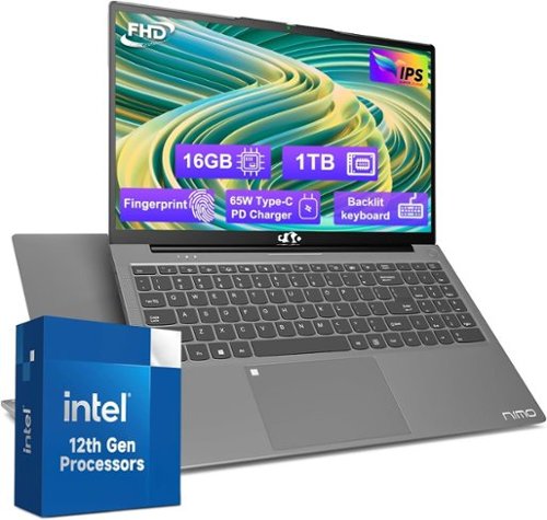 NIMO - Refurbished Excellent - 15.6 IPS-FHD-Laptop, 16GB RAM 1TB SSD Intel Pentium Quad Core N100 Fingerprint 3.4GHz (Renew) - Gray-Front_Standard 