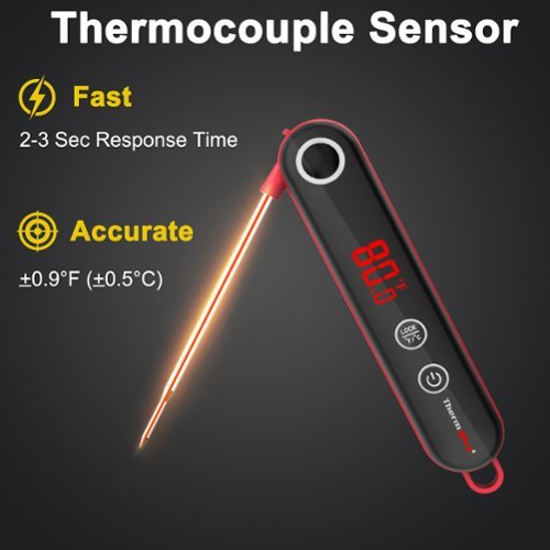 ThermoPro Fast Digital Instant Read Meat Thermometer - Red WORLDWIDE DELIVERY
