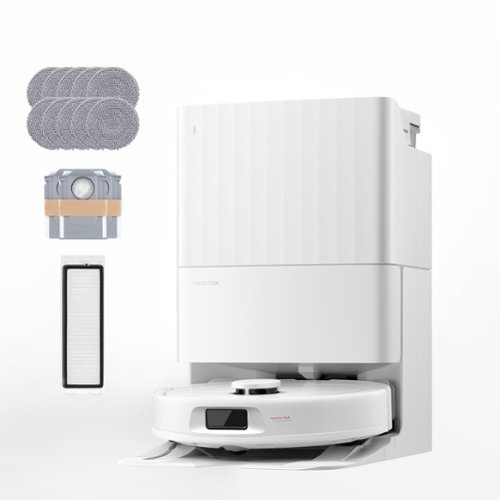 Roborock - QR 798 Robot Vacuum and Mop with 10,000 Pa Suction Power and Anti-Tangle Side Brush - White