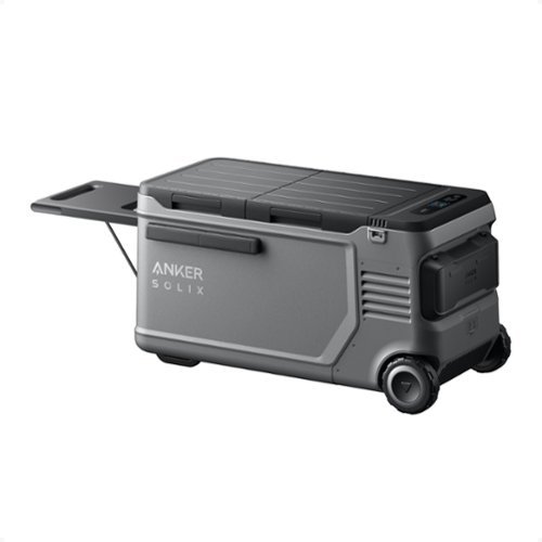 Anker - SOLIX Everfrost 2 Electric Cooler 58L(61QT) with 288Wh Plug in Battery, Refrigerator/Freezer, Powered by AC/DC/Solar - Gray-Front_Standard 