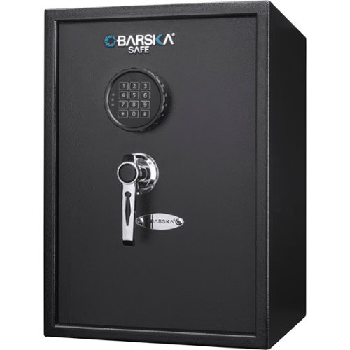 Barska - 1.45 Cu Ft Large Digital Keypad Safe-Solid Steel with 3 Deadbolts, Removable Shelves, Anti-Pry Door Hinges - Black-Front_Standard 