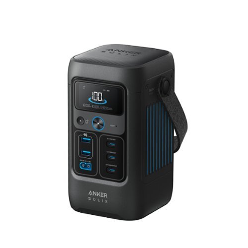 Anker - SOLIX C200X DC Portable Power Station 192Wh (60,000mAh)/200W Extremely Portable & Fast Charge (192 Wh Capacity) - Black-Front_Standard 