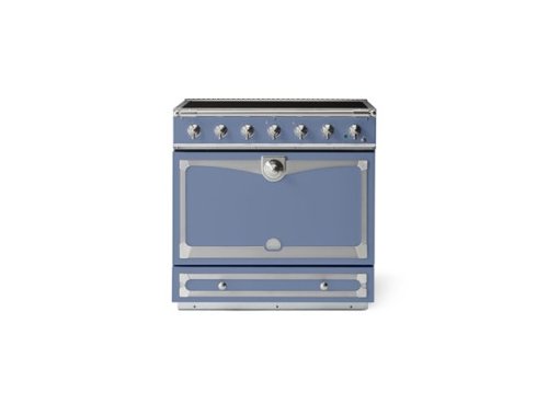 La Cornue - 90 Induction Range Provence Blue with Stainless Steel & Satin Chrome - Multi-Front_Standard 