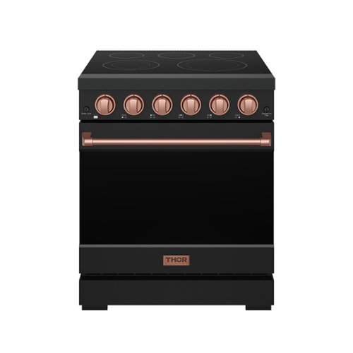 Gordon Ramsay Series by Thor Kitchen 4.55 Cu. Ft Freestanding Electric Range with Rose Gold Hardware - Matte Black